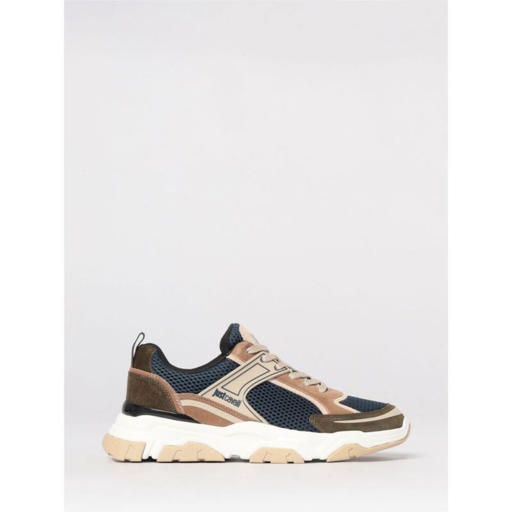 Just Cavalli Men Suede And Mesh Sneakers Just Cavalli